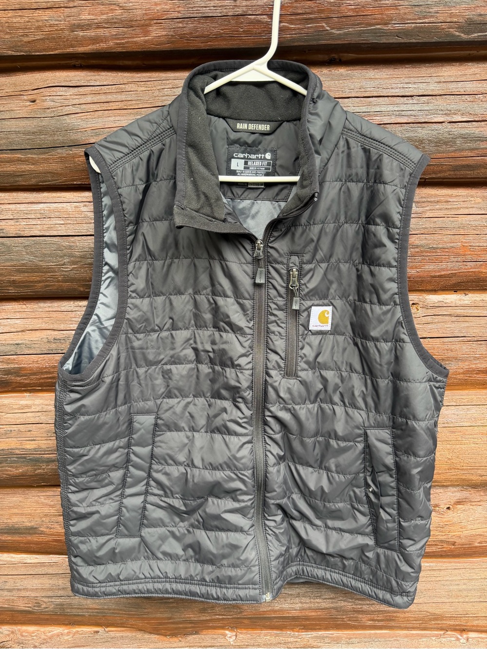 Carhartt Gilliam Vest Mens Large Black Rain Defender Insulated Puffer Full Zip